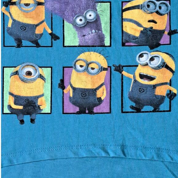 2 For $5 Sale NWOT Girl's Despicable Me Minions Blue High Low Top Size Small - Picture 3 of 6